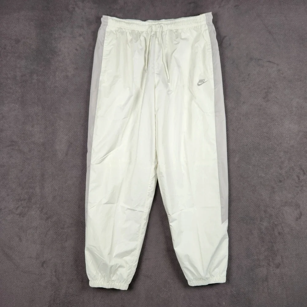 Nike Windrunner Lined Pants Mens Large White Gray Storm-FIT HV8371-134 NEW